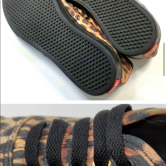 Vans Leopard Off The Wall Black & Tan Sneakers 8 - Picture 4 of 8